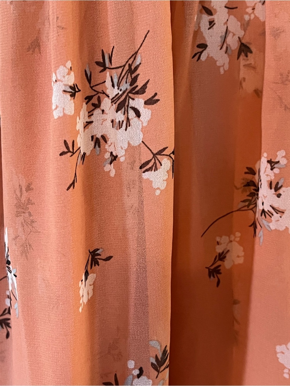 Ava & Viv Dusty Coral Floral Pleated Midi Asymmetrical Lined Dress Size 1X - Picture 12 of 16
